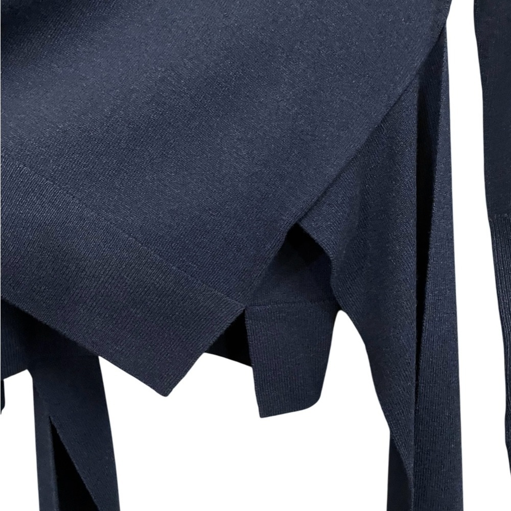 The White Company Tie Waist Lounge Sweater with Cashmere Wool Navy Blue NWT - Picture 5 of 15